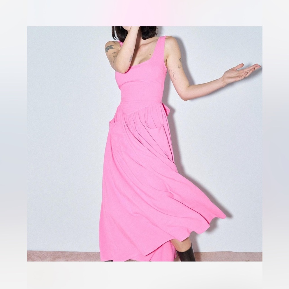 Fashion Brand Company Tradwife Pink Linen Dress Small